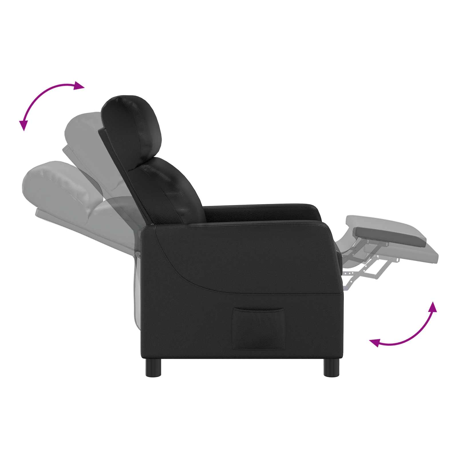 Relaxfauteuil Zwart Kunstleer