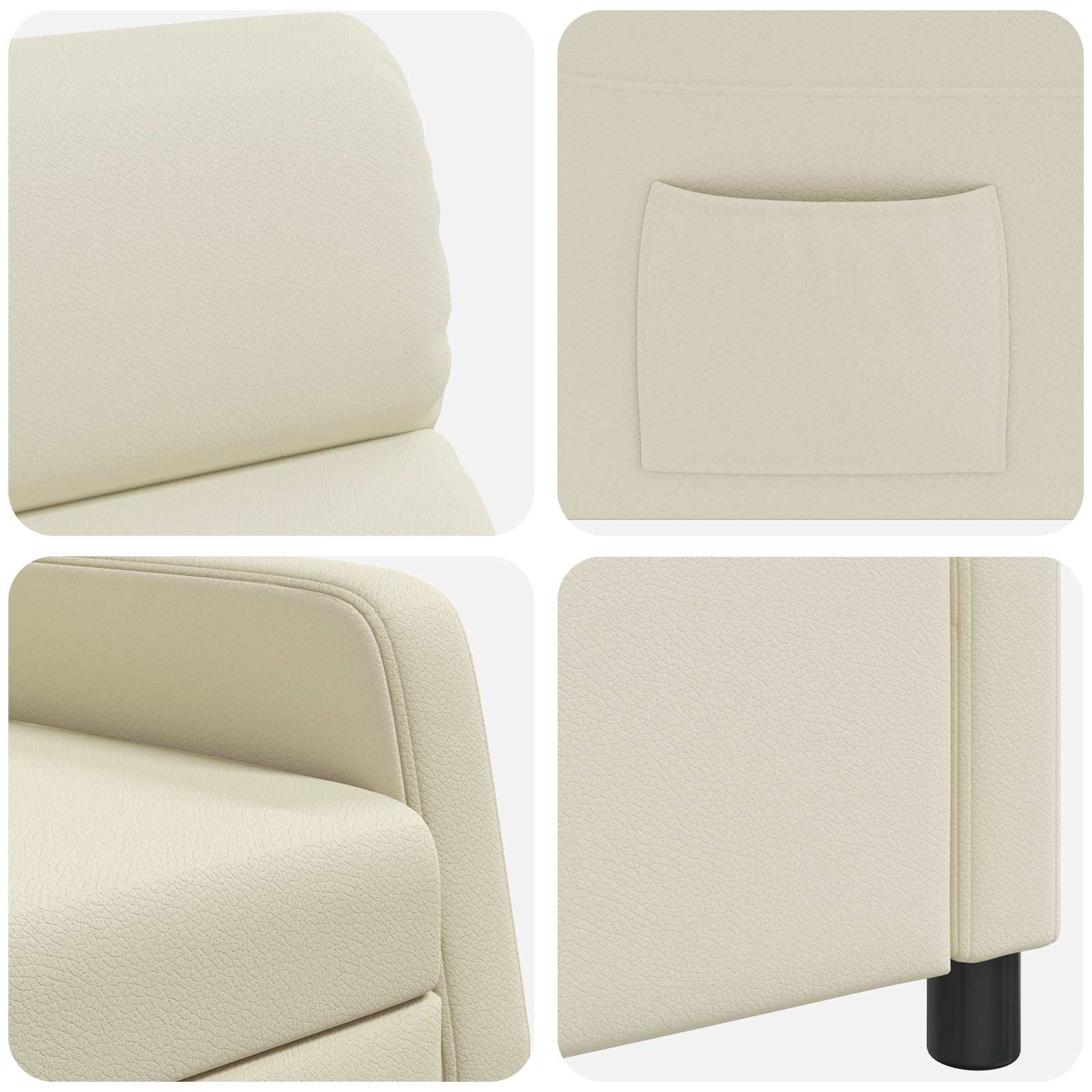 Relaxfauteuil Crèmekleurig Kunstleer