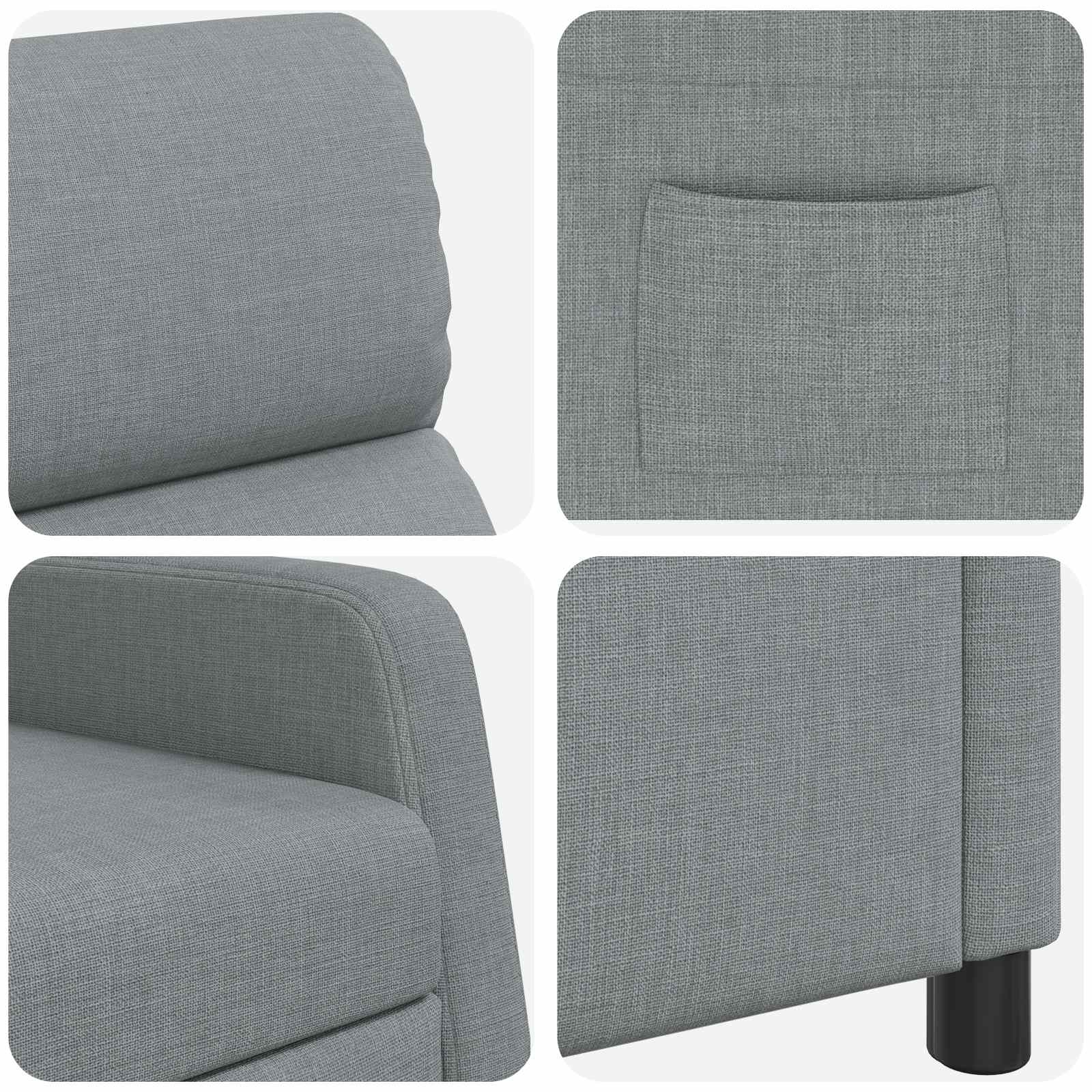 Relaxfauteuil Lichtgrijs Stof