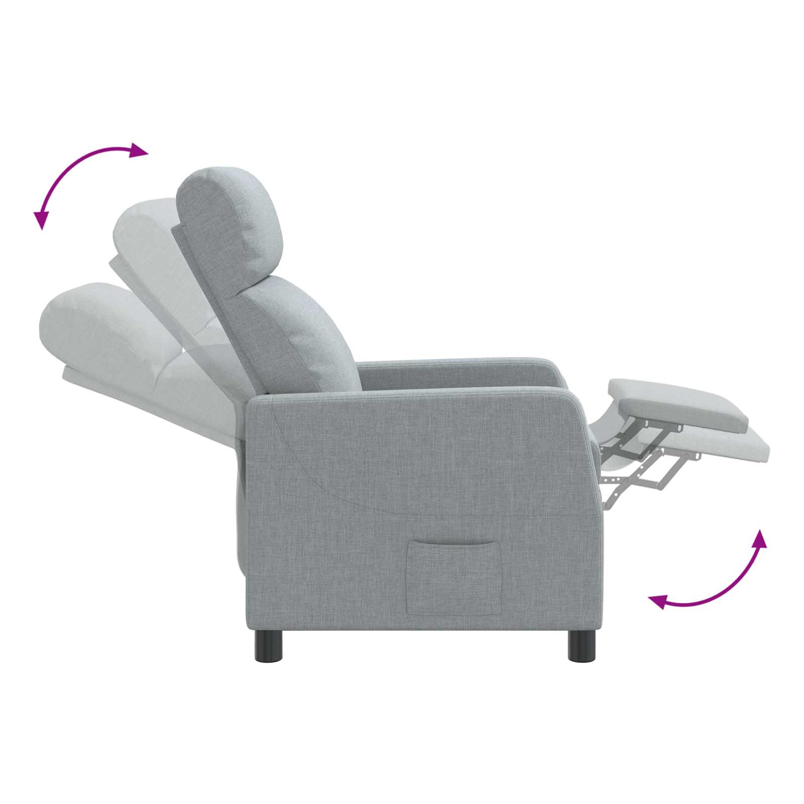 Relaxfauteuil Lichtgrijs Stof