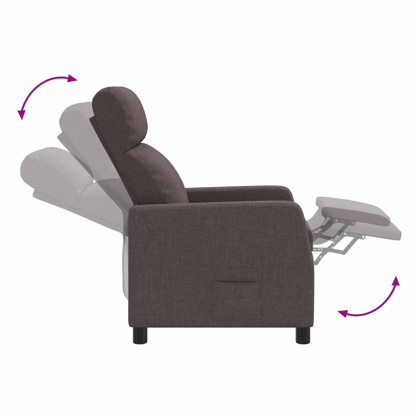 Relaxfauteuil Donkerbruin Stof