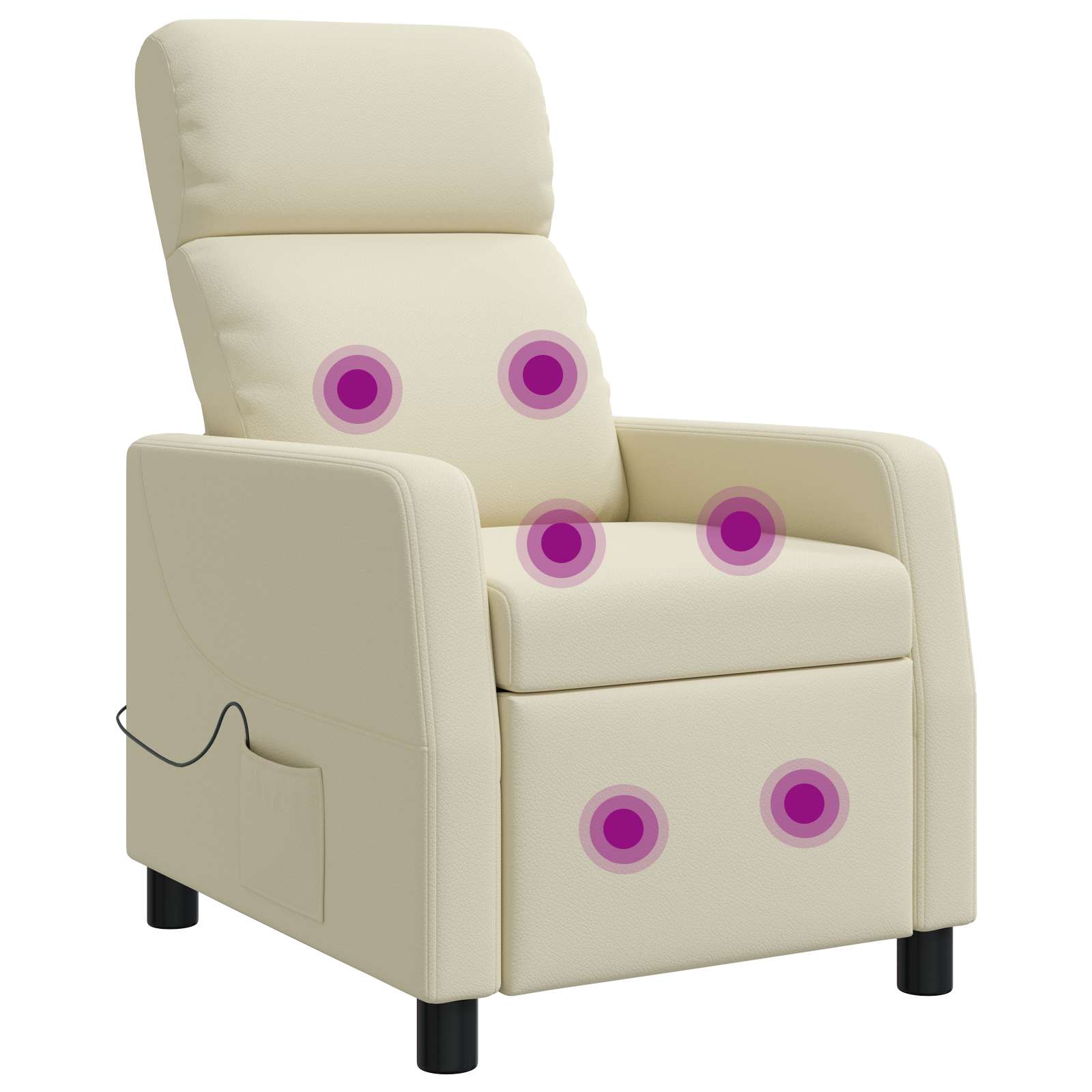 Massage Recliner Crèmekleurig Kunstleer