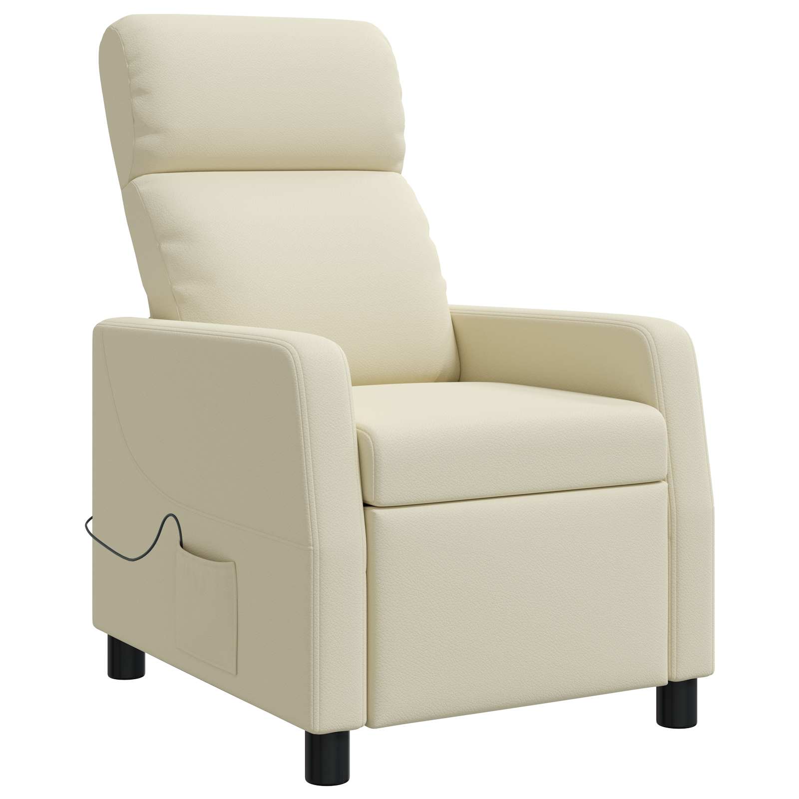 Massage Recliner Crèmekleurig Kunstleer