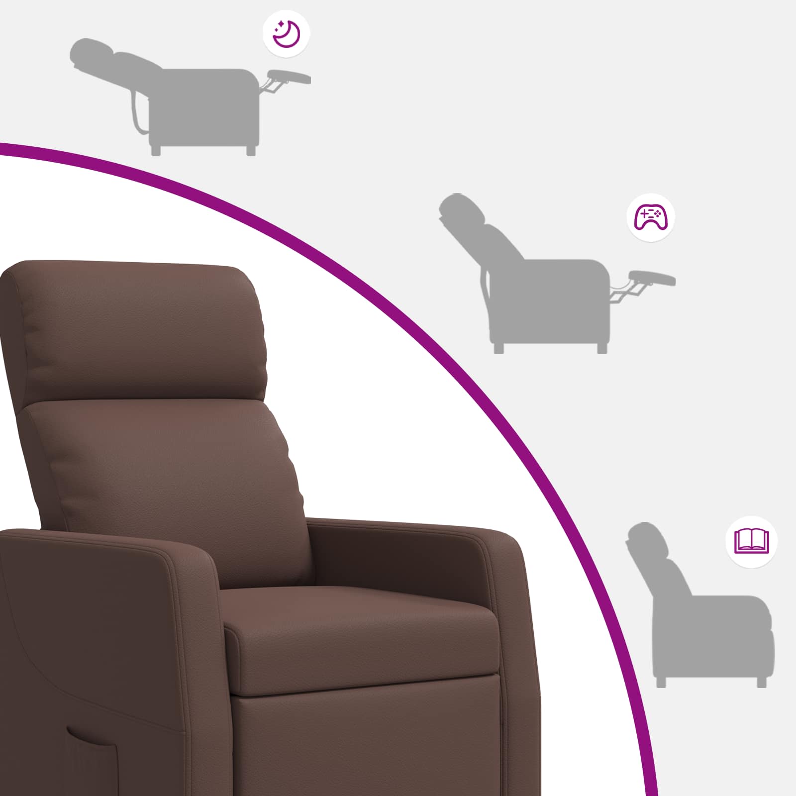 Massage Recliner Bruin Kunstleer