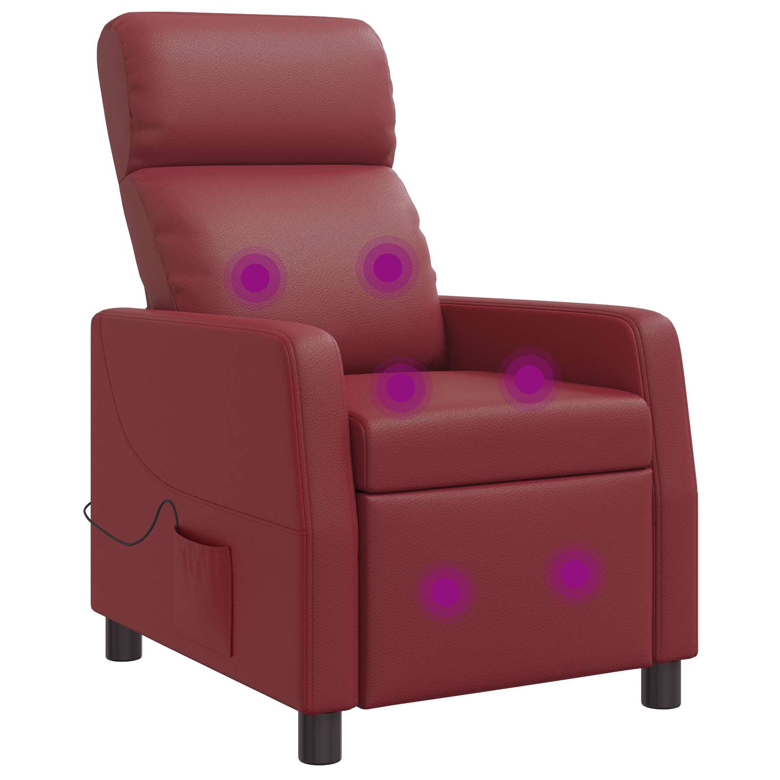 Massage Recliner Wijnrood Kunstleer