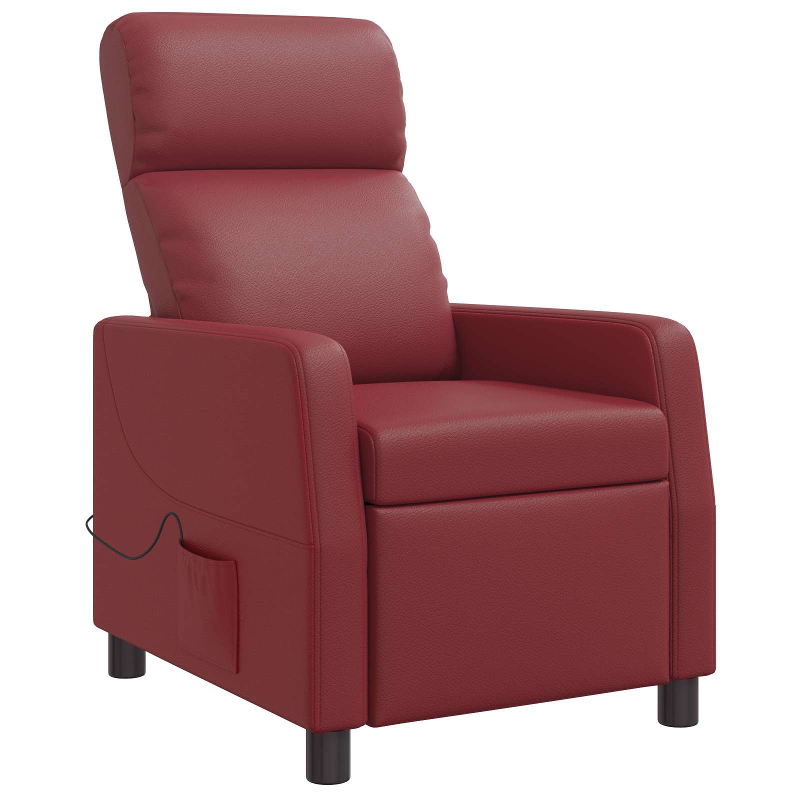 Massage Recliner Wijnrood Kunstleer