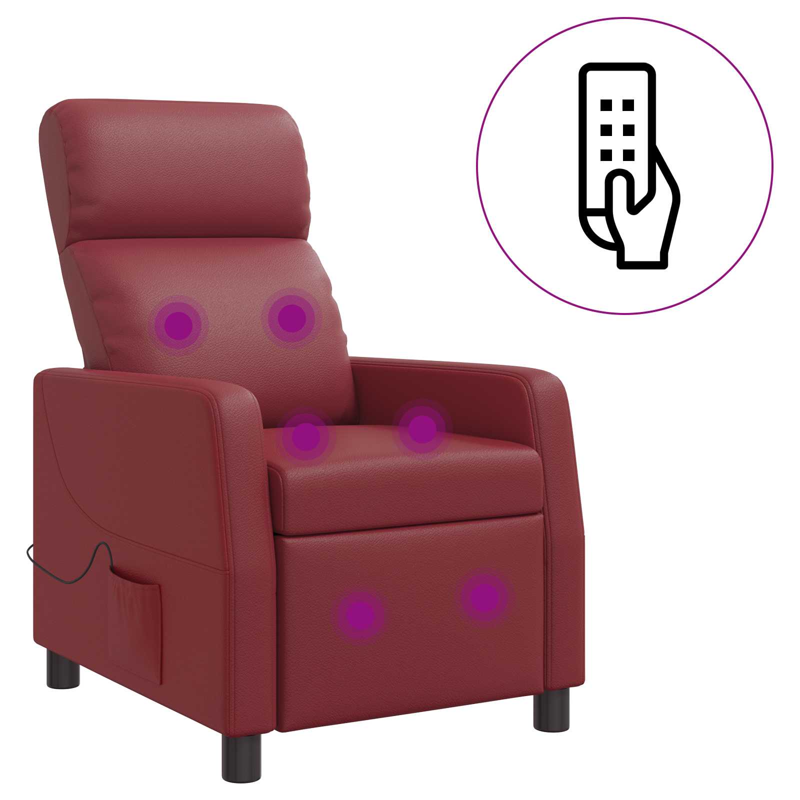 Massage Recliner Wijnrood Kunstleer