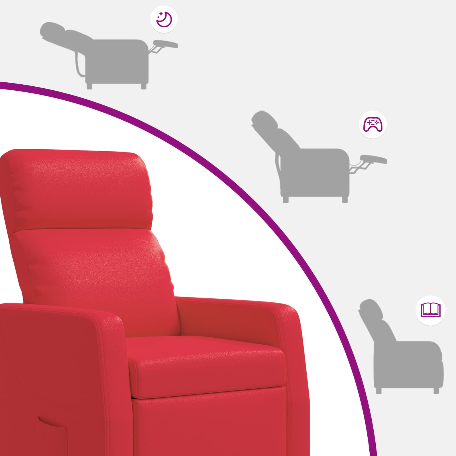 Massage Recliner Rood Kunstleer