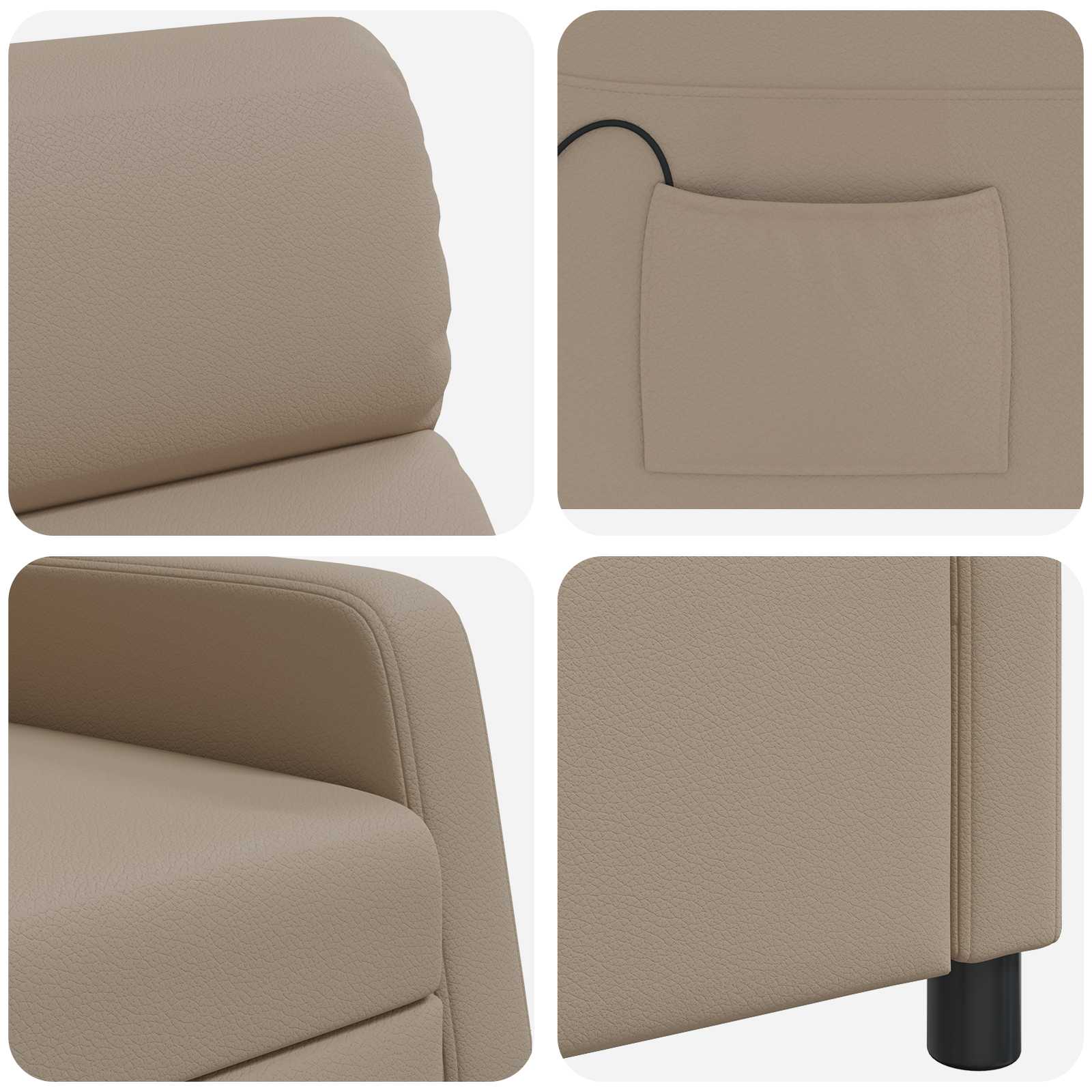 Massage Recliner Cappuccino Kunstleer