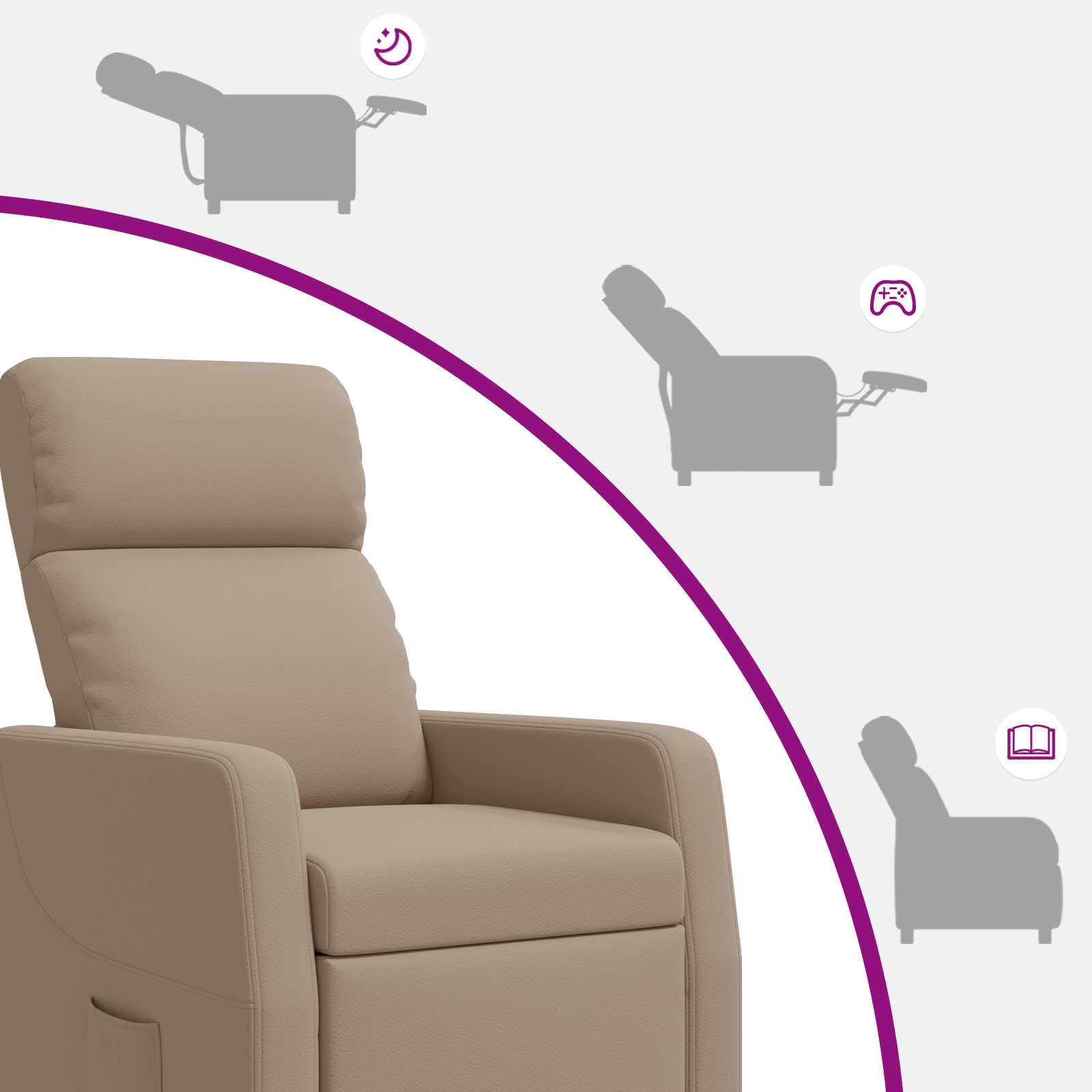 Massage Recliner Cappuccino Kunstleer