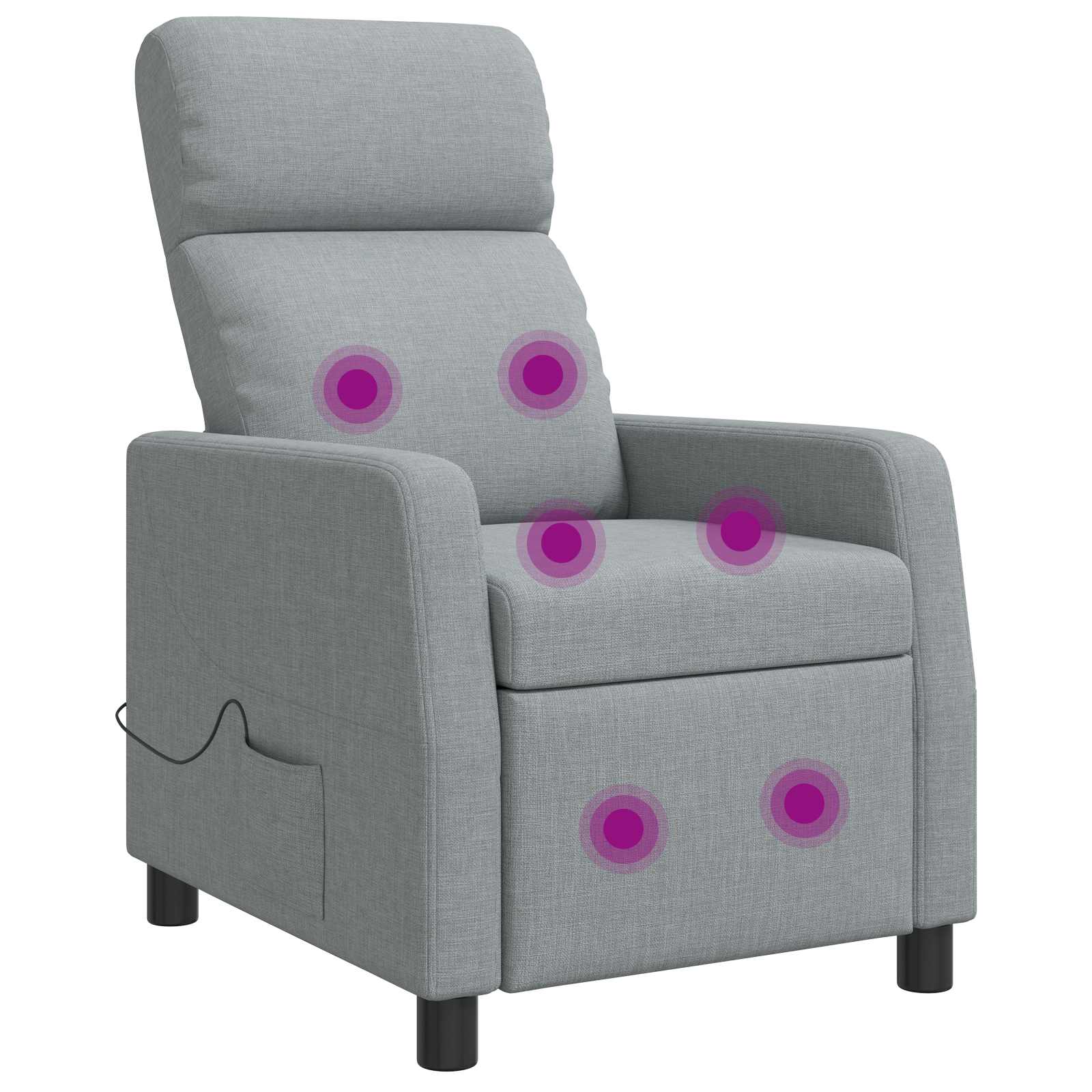 Massage Recliner Lichtgrijs Stof