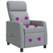 Massage Recliner Lichtgrijs Stof