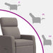 Massage Recliner Taupe Stof
