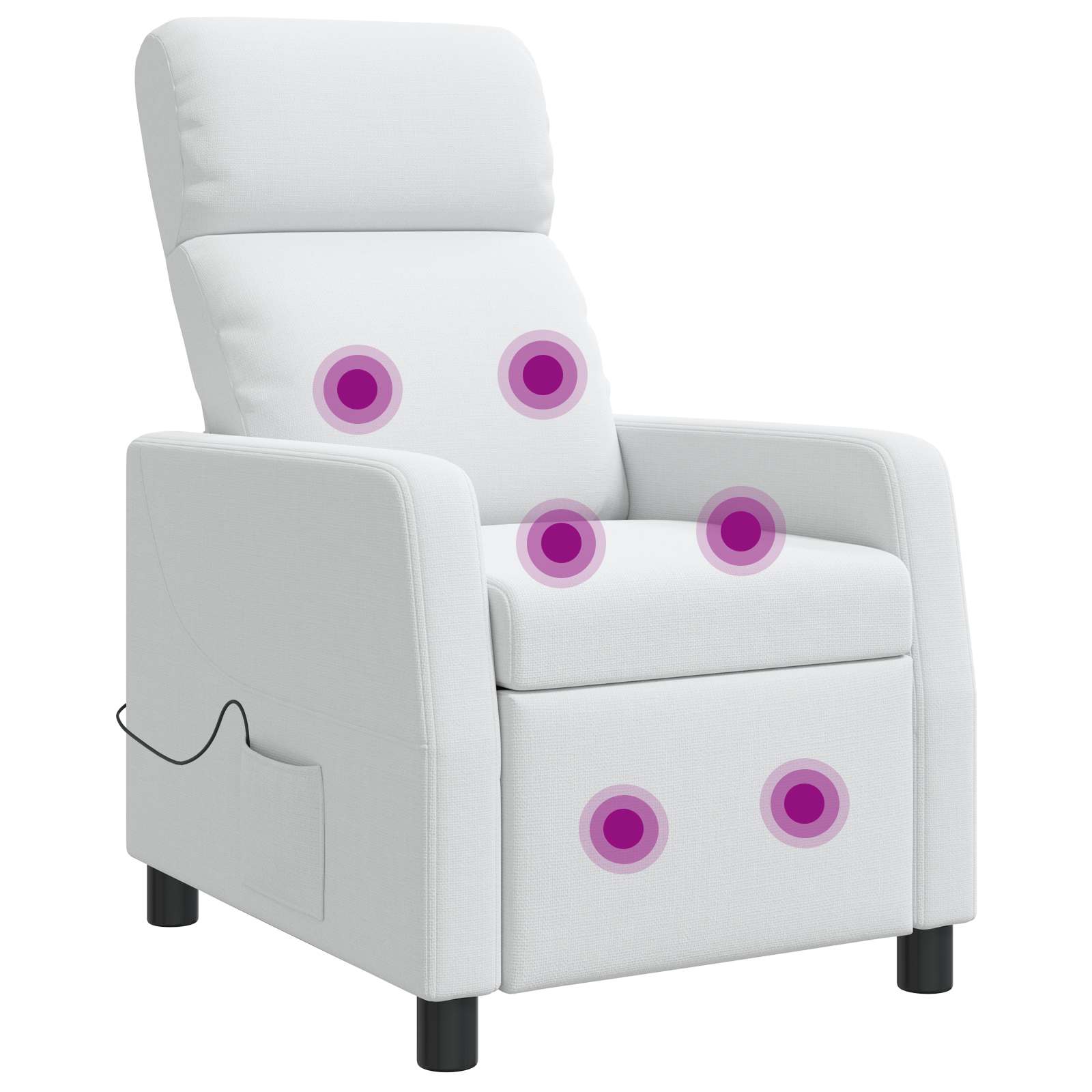 Massage Recliner Wit Stof