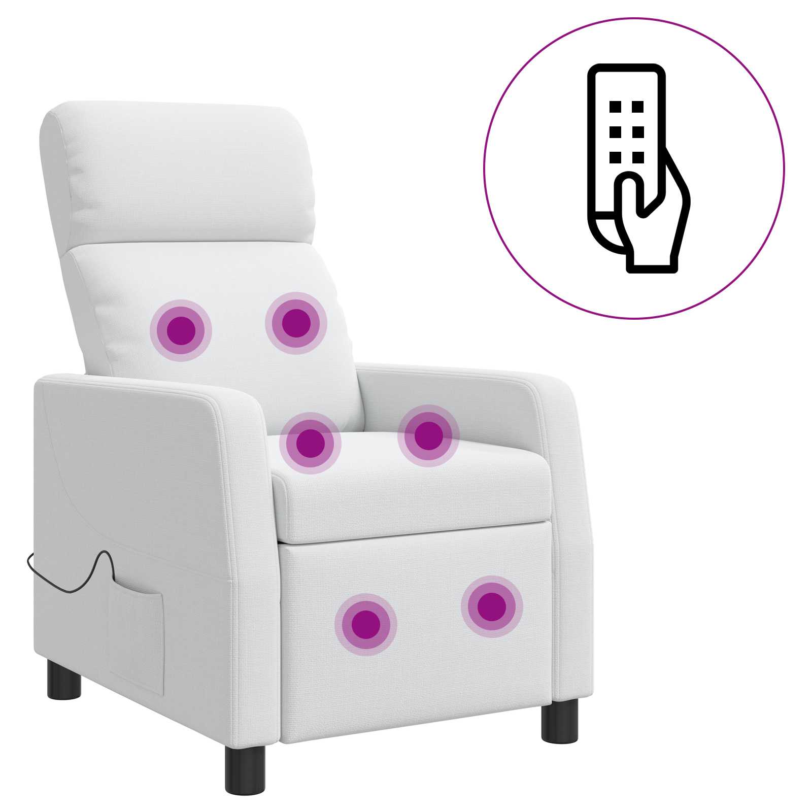 Massage Recliner Wit Stof