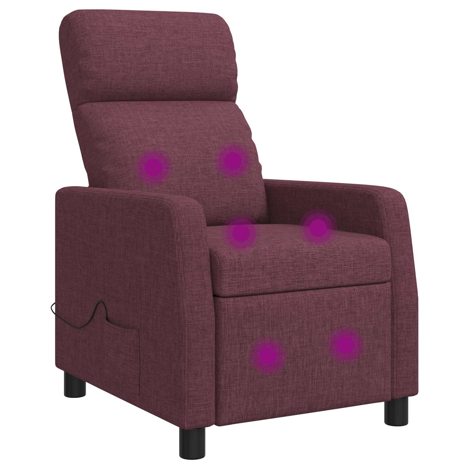 Massage Recliner Paars Stof