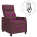 Massage Recliner Paars Stof