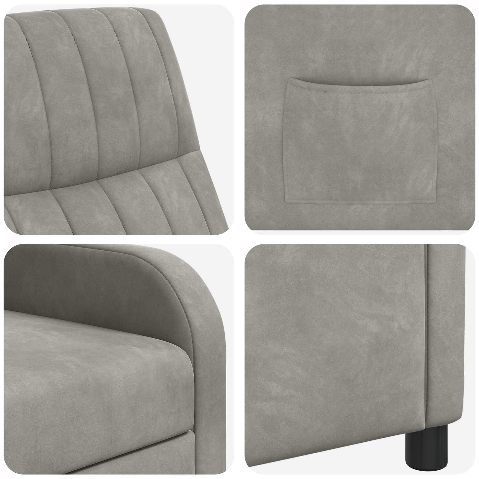 Relaxfauteuil Lichtgrijs fluweel