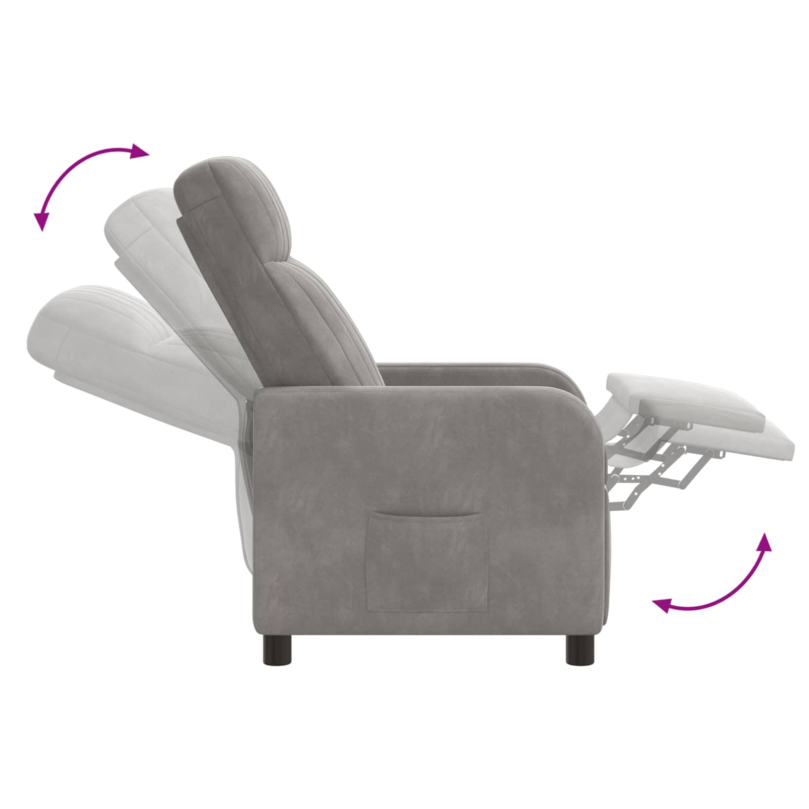 Relaxfauteuil Lichtgrijs fluweel