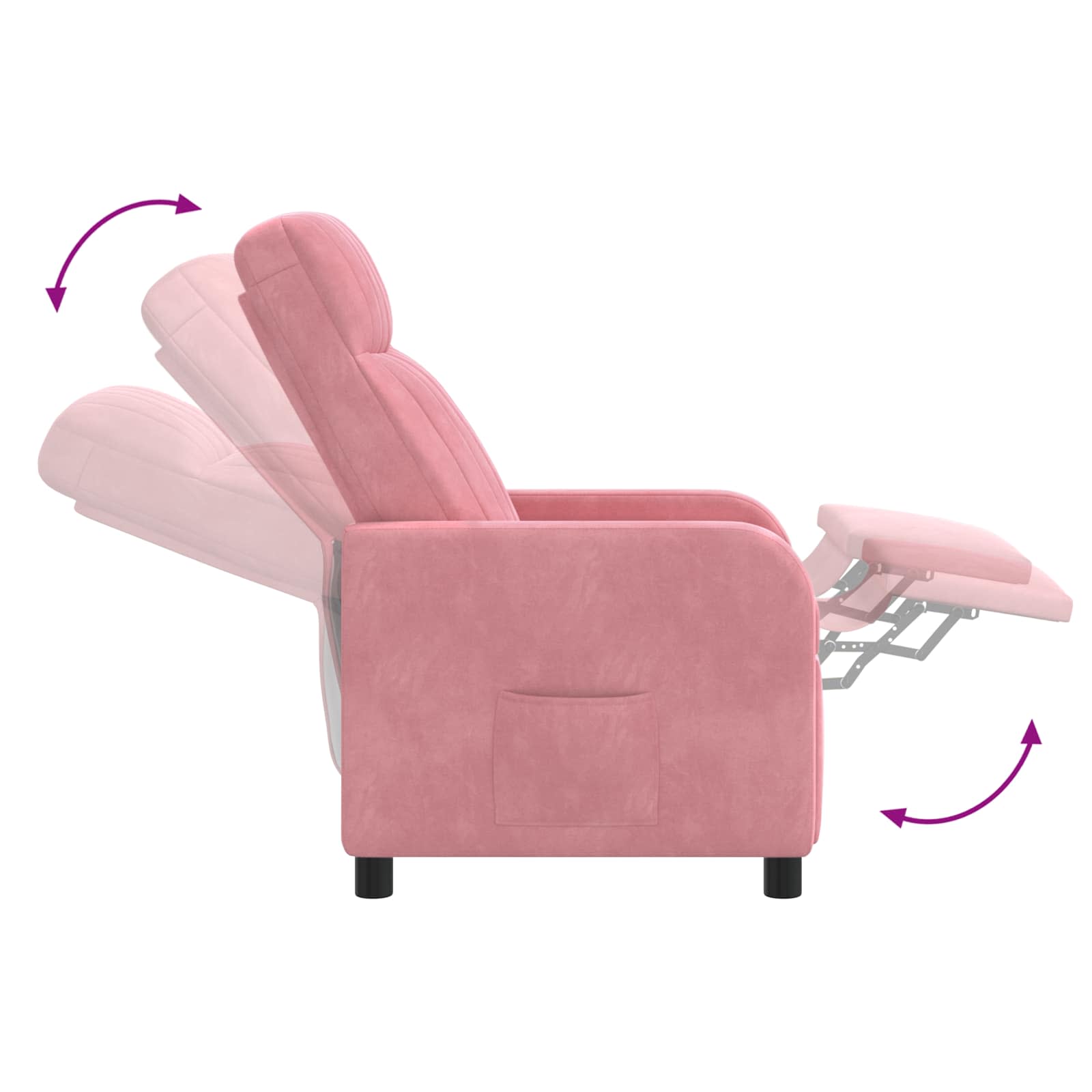 Relaxfauteuil Roze fluweel