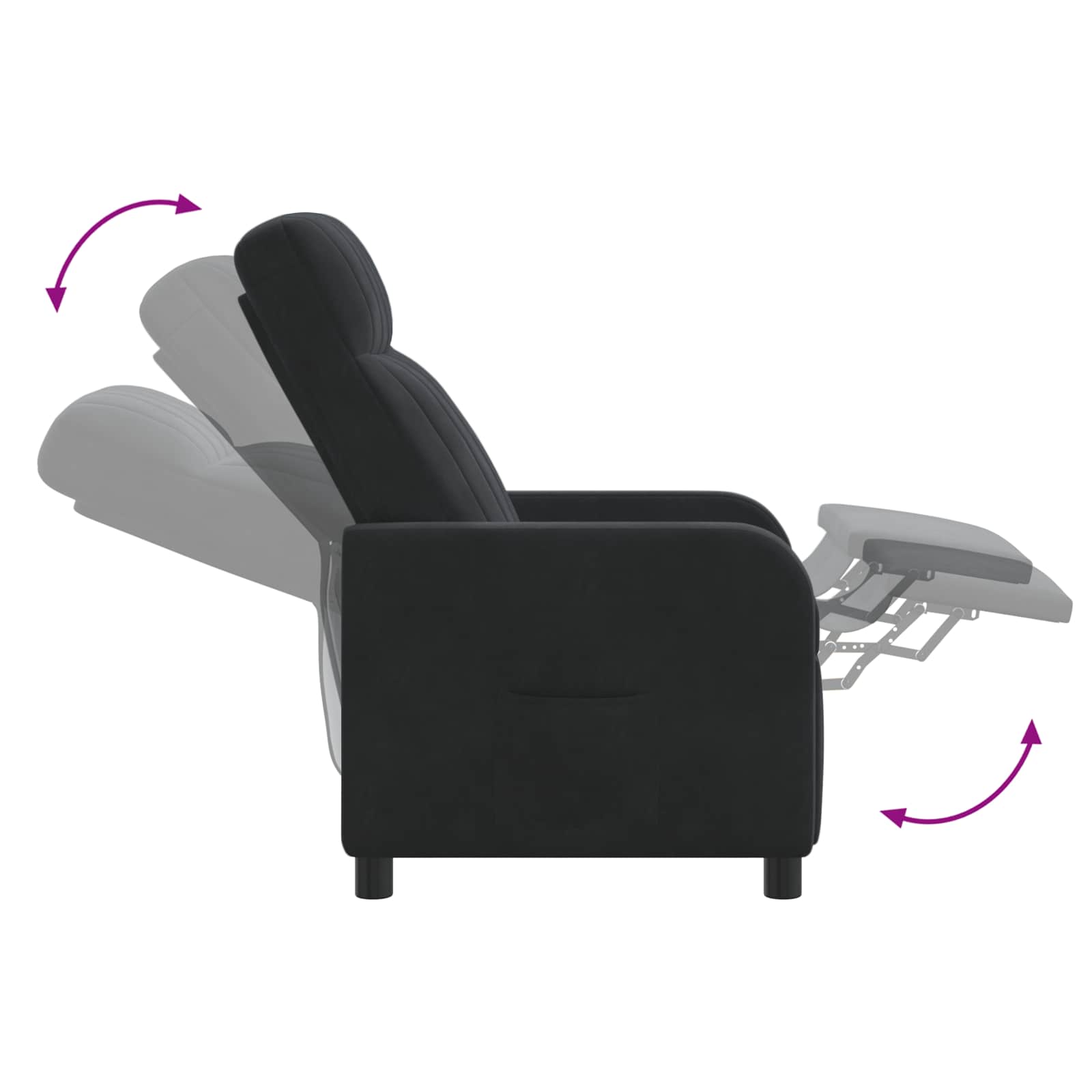 Relaxfauteuil Zwart fluweel
