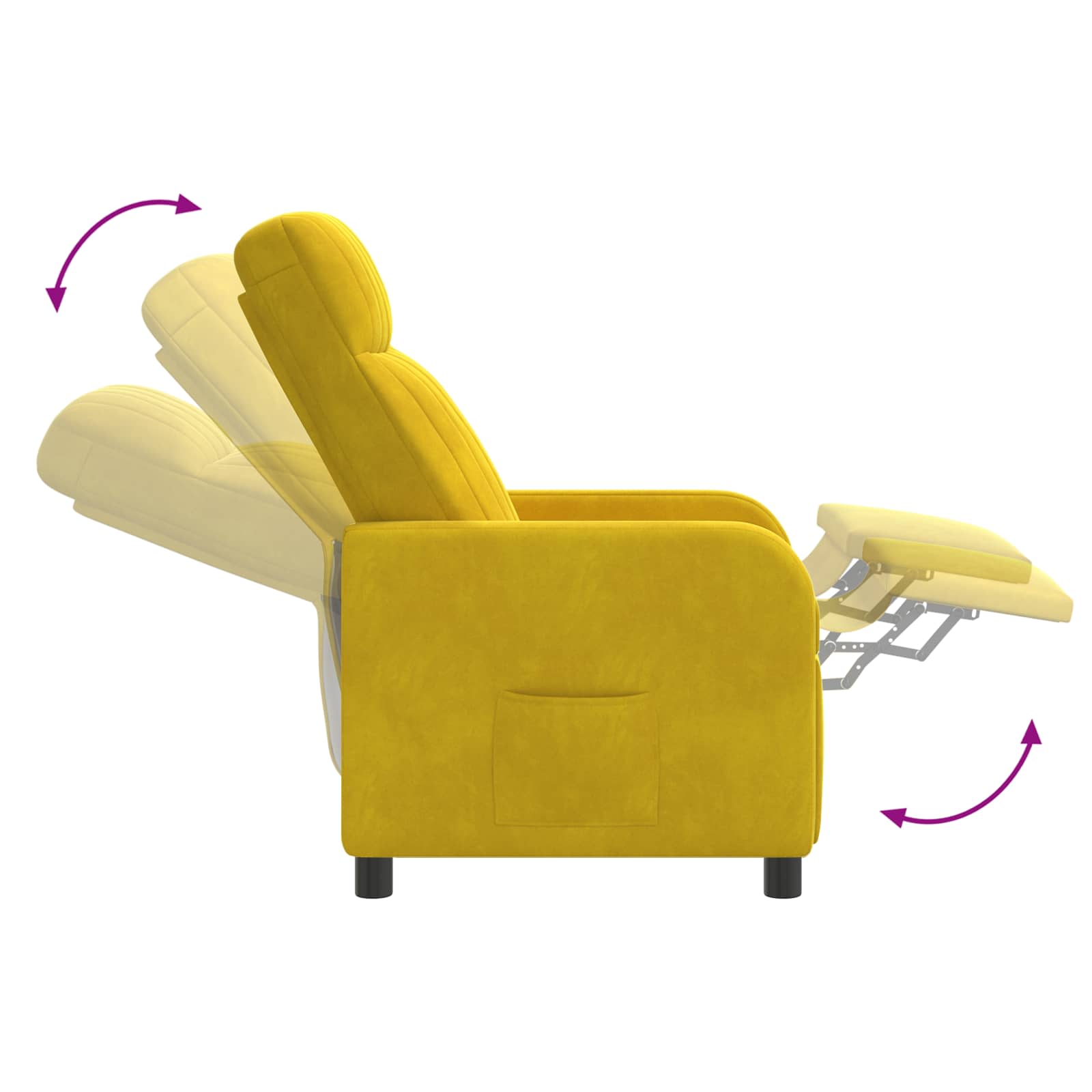 Relaxfauteuil Geel fluweel