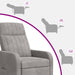 Massage Recliner Lichtgrijs fluweel