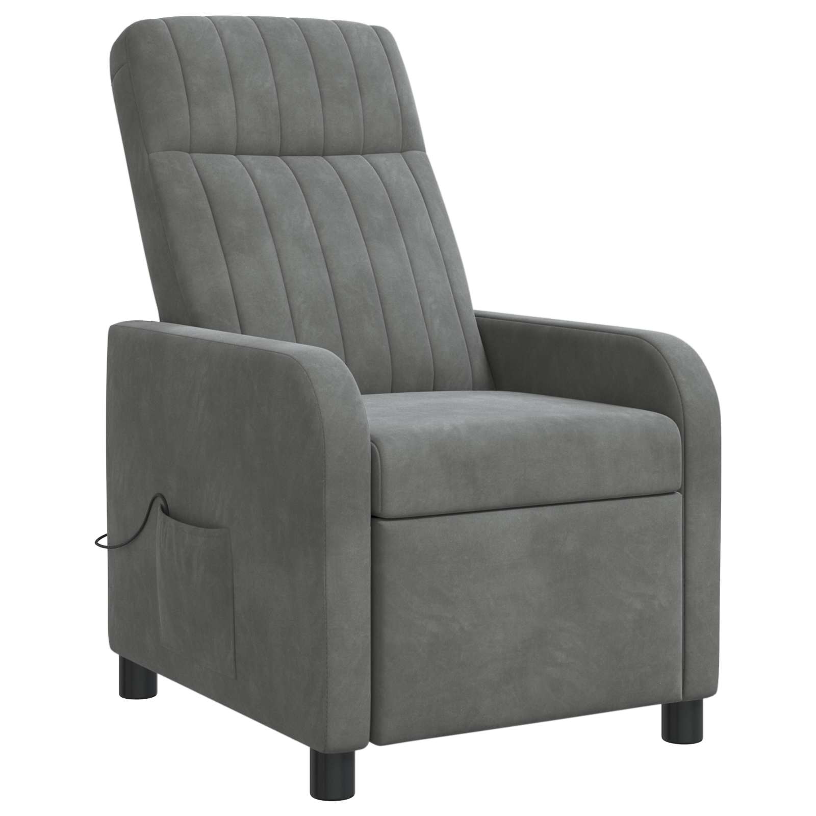 Massage Recliner Donkergrijs fluweel