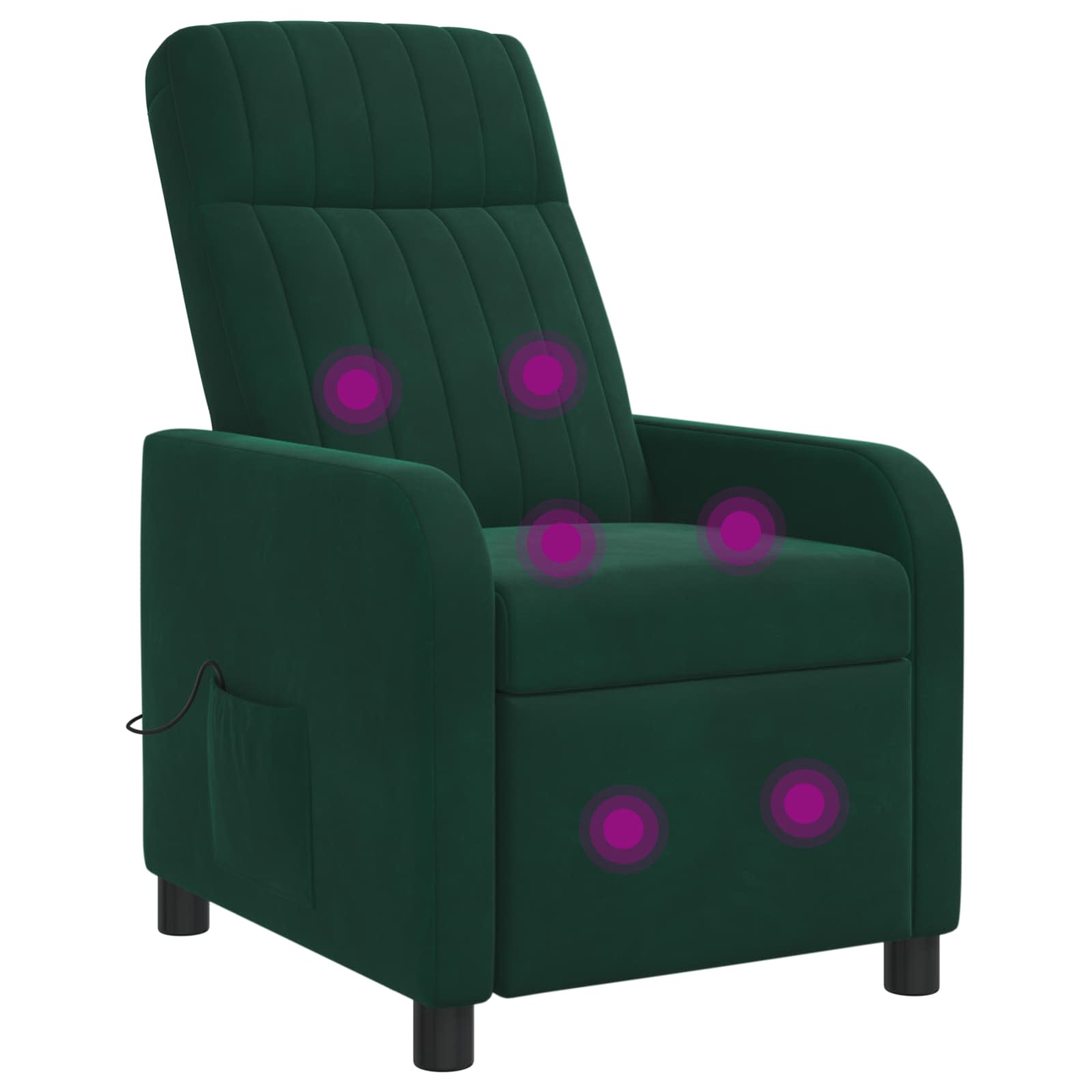 Massage Recliner Donkergroen fluweel