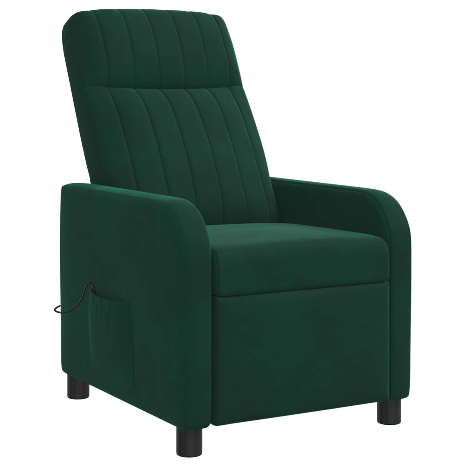 Massage Recliner Donkergroen fluweel