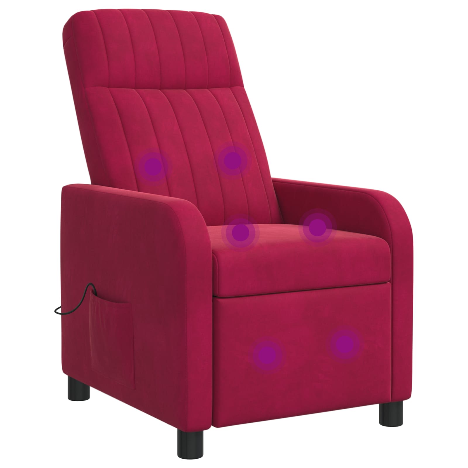 Massage Recliner Wijnrood fluweel