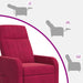 Massage Recliner Wijnrood fluweel