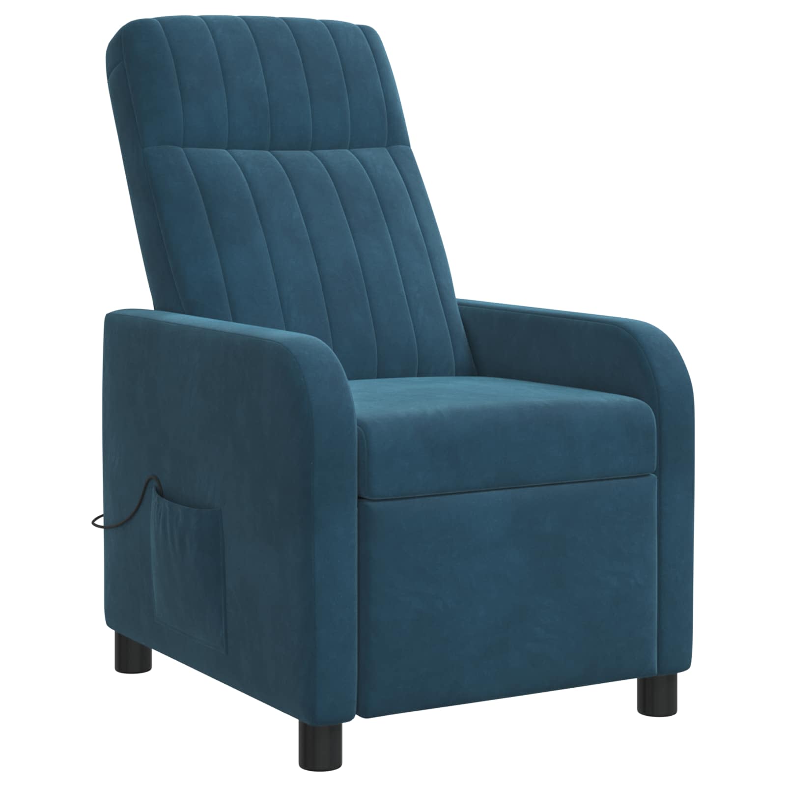 Massage Recliner Blauw fluweel