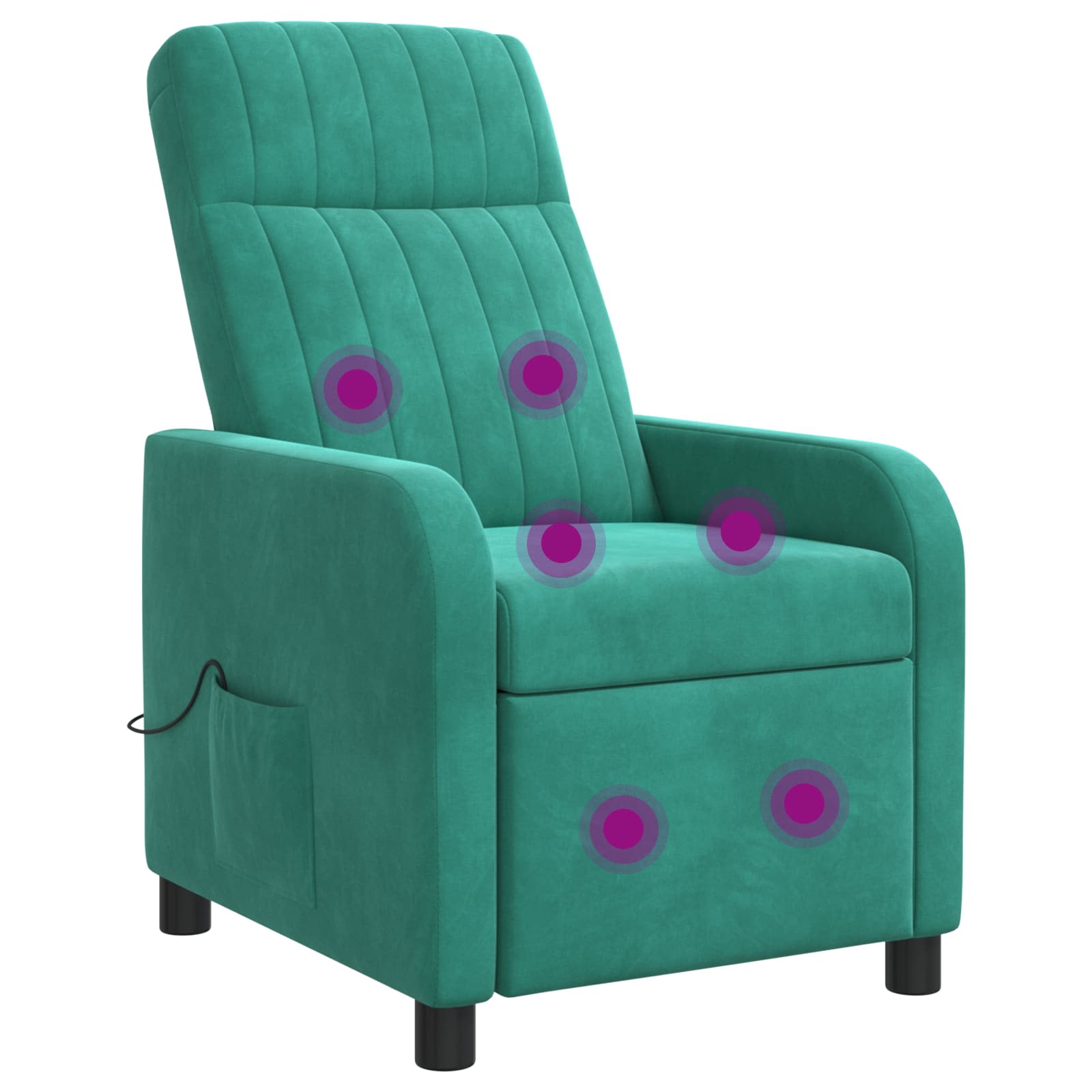 Massage Recliner Turquoise fluweel