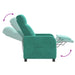 Massage Recliner Turquoise fluweel