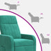 Massage Recliner Turquoise fluweel