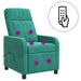 Massage Recliner Turquoise fluweel