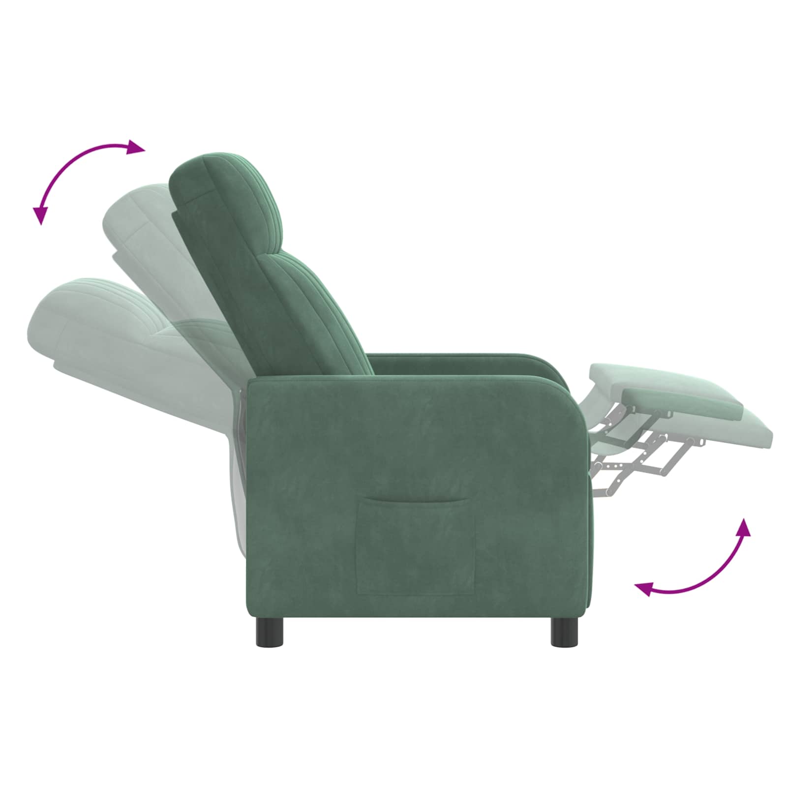 Massage Recliner Zeegroen fluweel