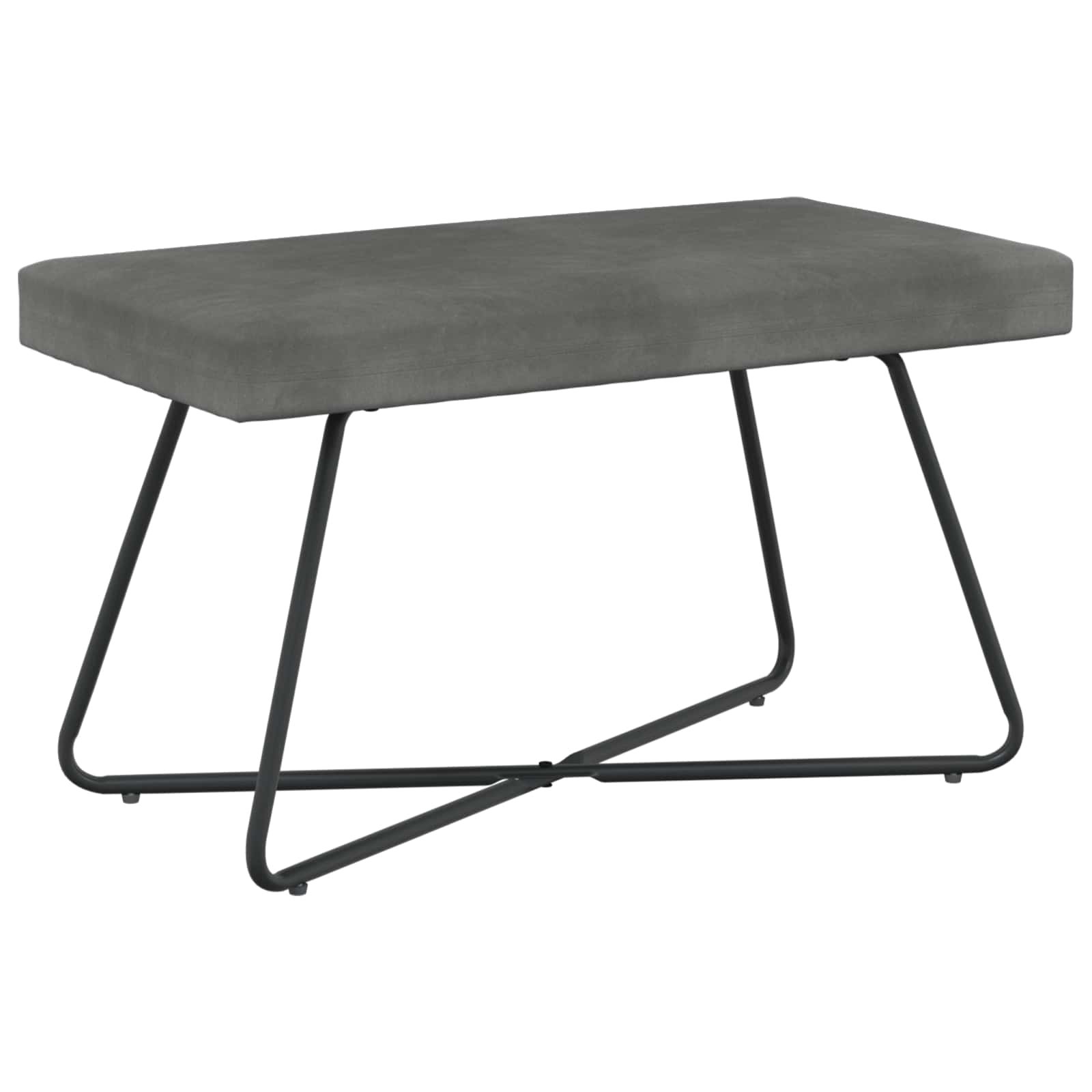 Bank Donkergrijs 80 x 40 x 45 cm fluweel