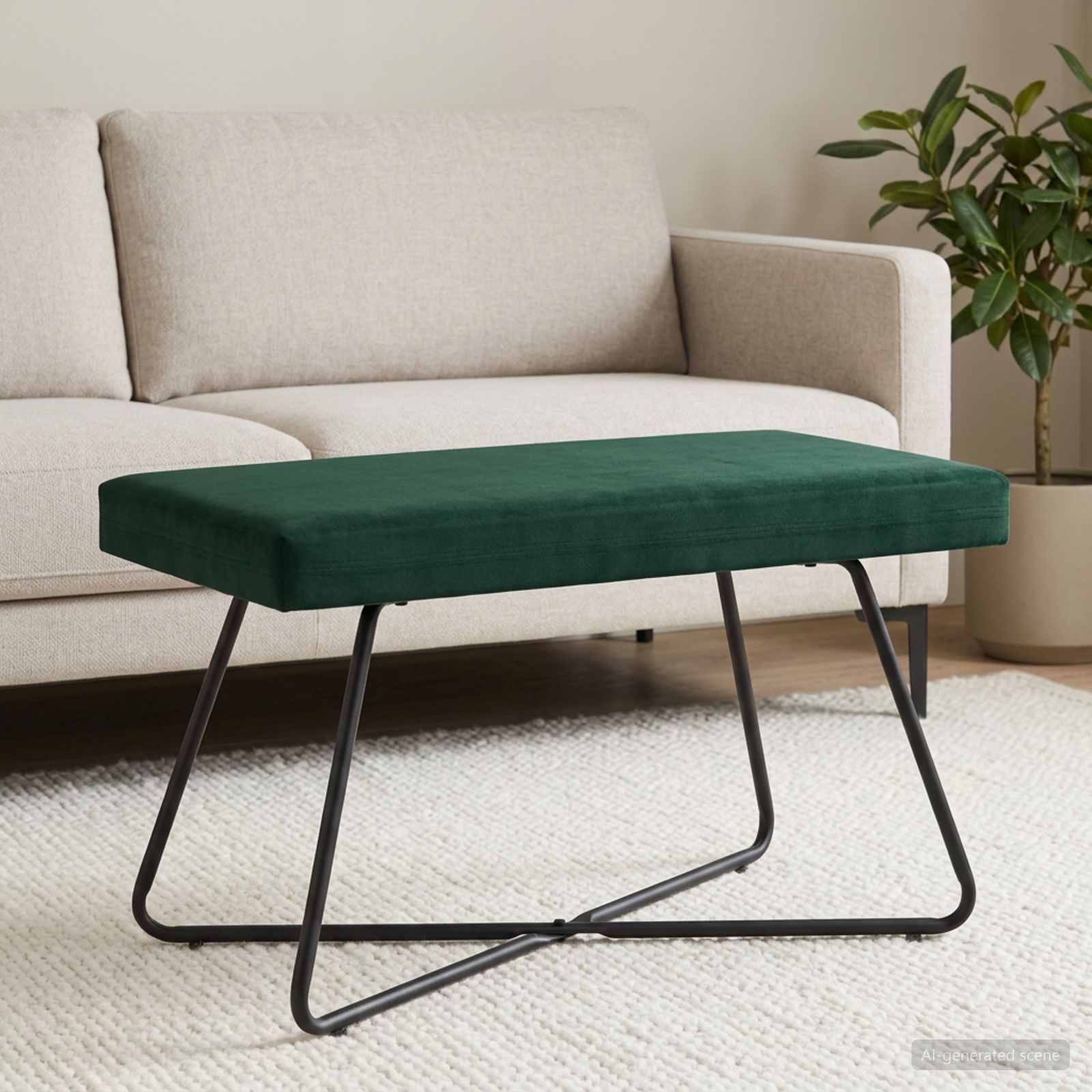 Bank Donkergroen 80 x 40 x 45 cm fluweel