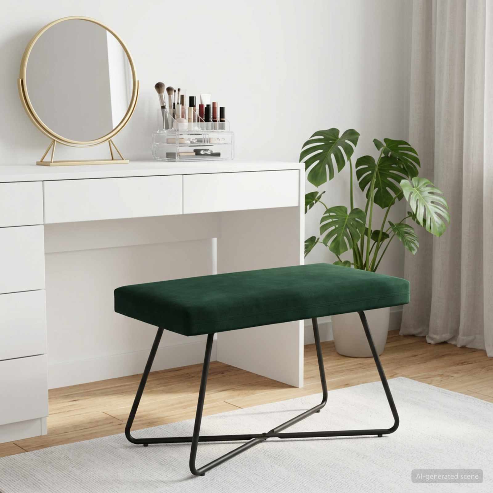 Bank Donkergroen 80 x 40 x 45 cm fluweel