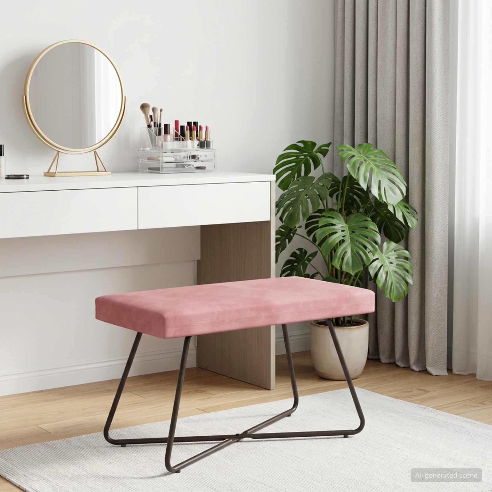 Bank Roze 80 x 40 x 45 cm fluweel