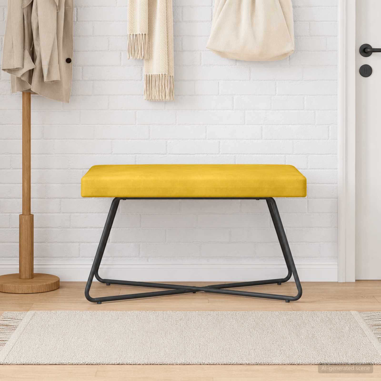 Bank Geel 80 x 40 x 45 cm fluweel