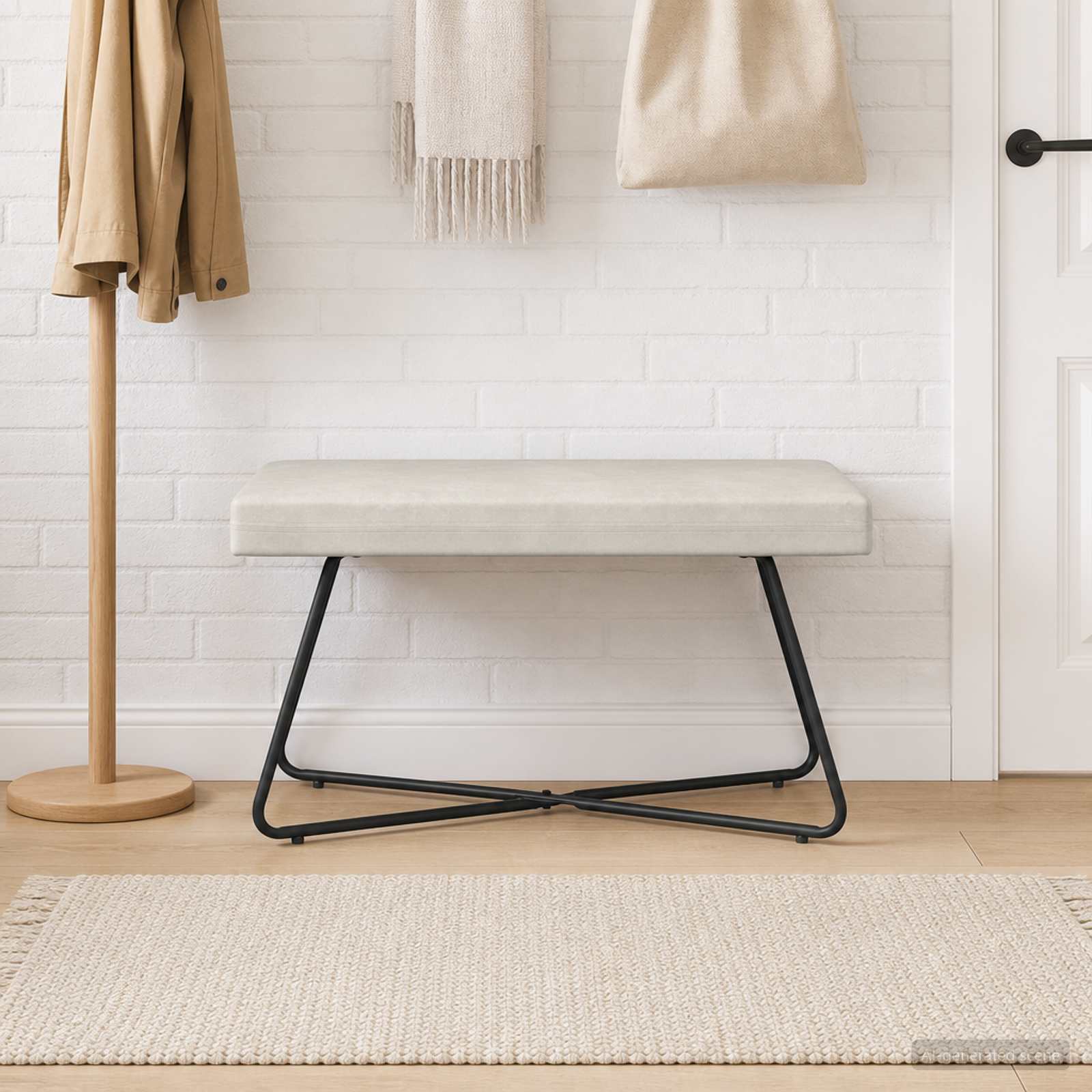 Bank Crèmekleurig 80 x 40 x 45 cm fluweel