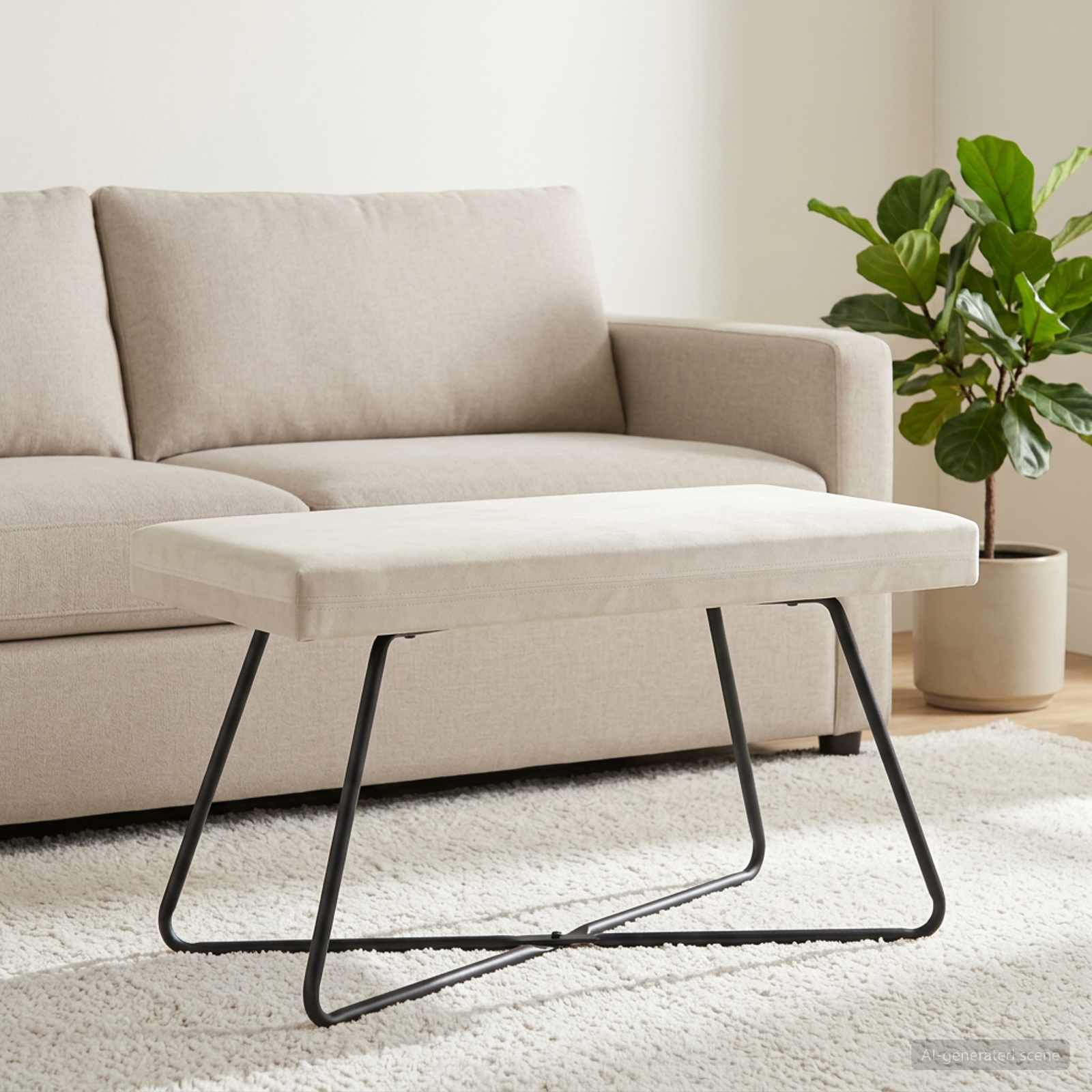 Bank Crèmekleurig 80 x 40 x 45 cm fluweel