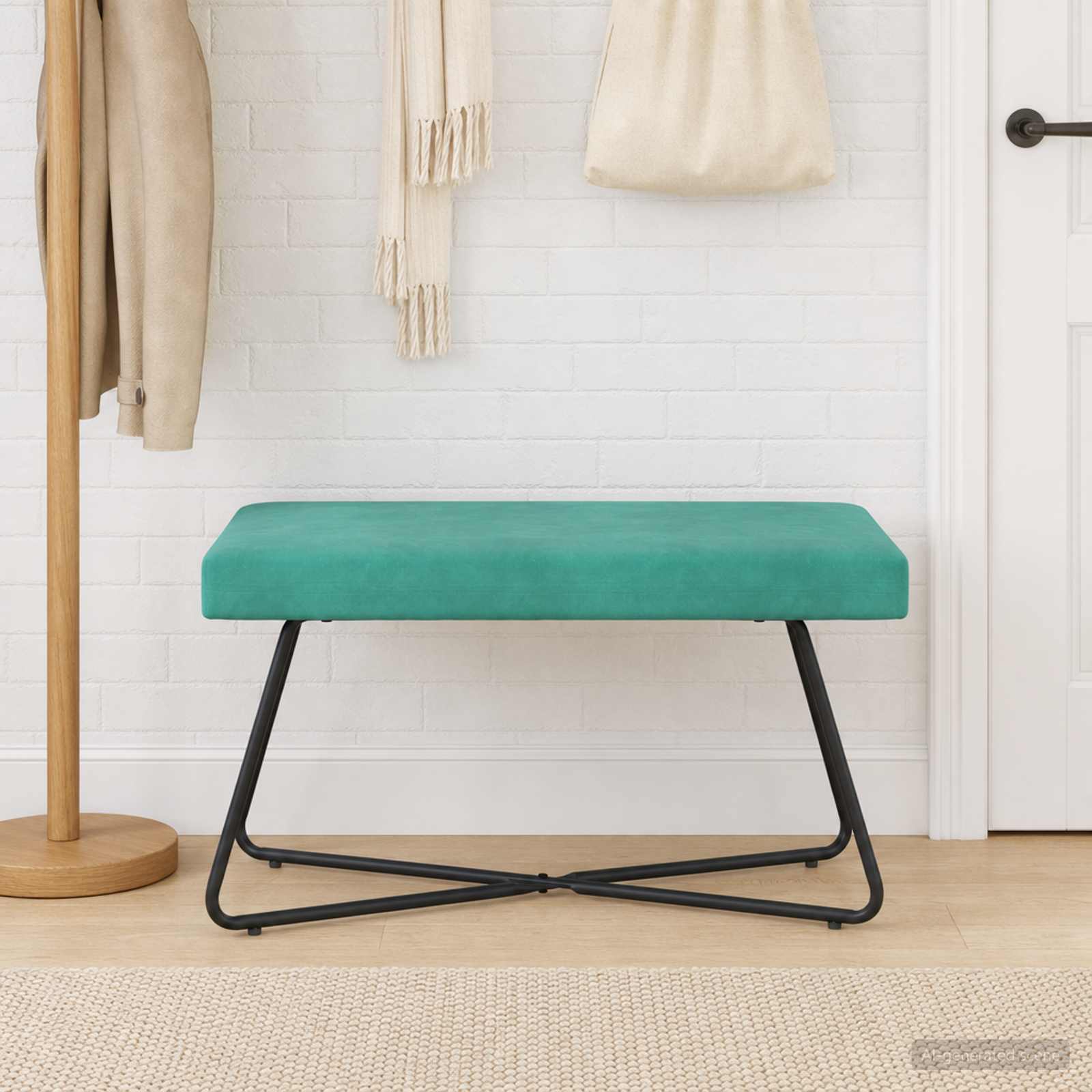 Bank Turquoise 80 x 40 x 45 cm fluweel
