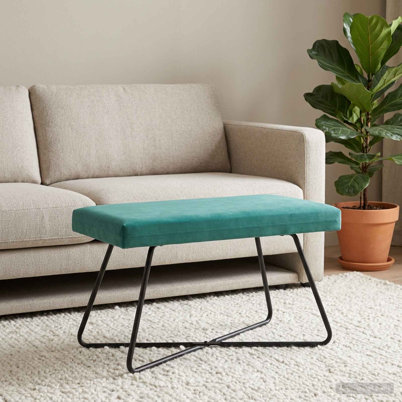 Bank Turquoise 80 x 40 x 45 cm fluweel