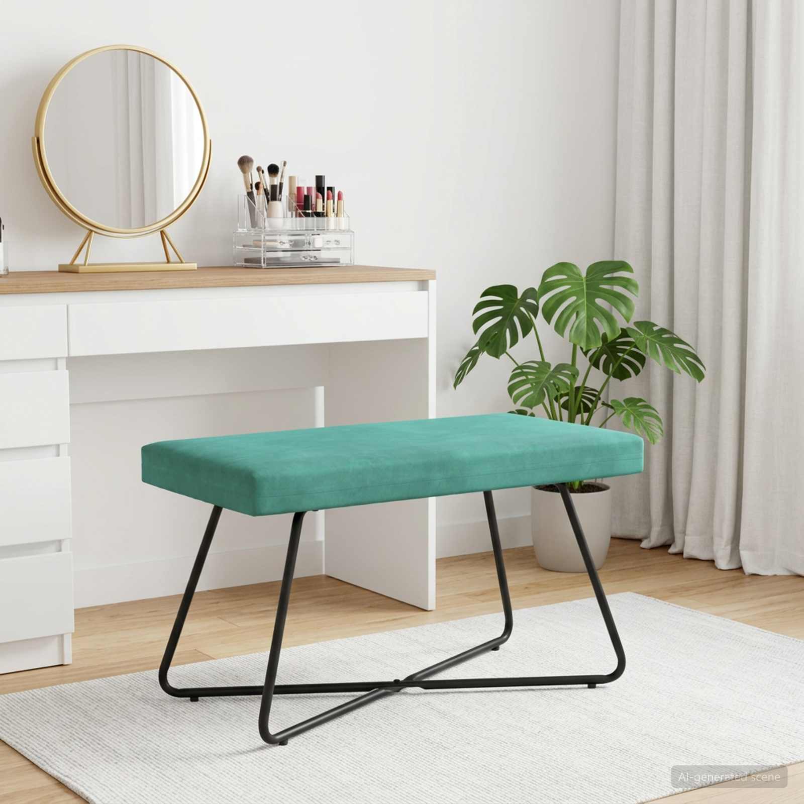 Bank Turquoise 80 x 40 x 45 cm fluweel