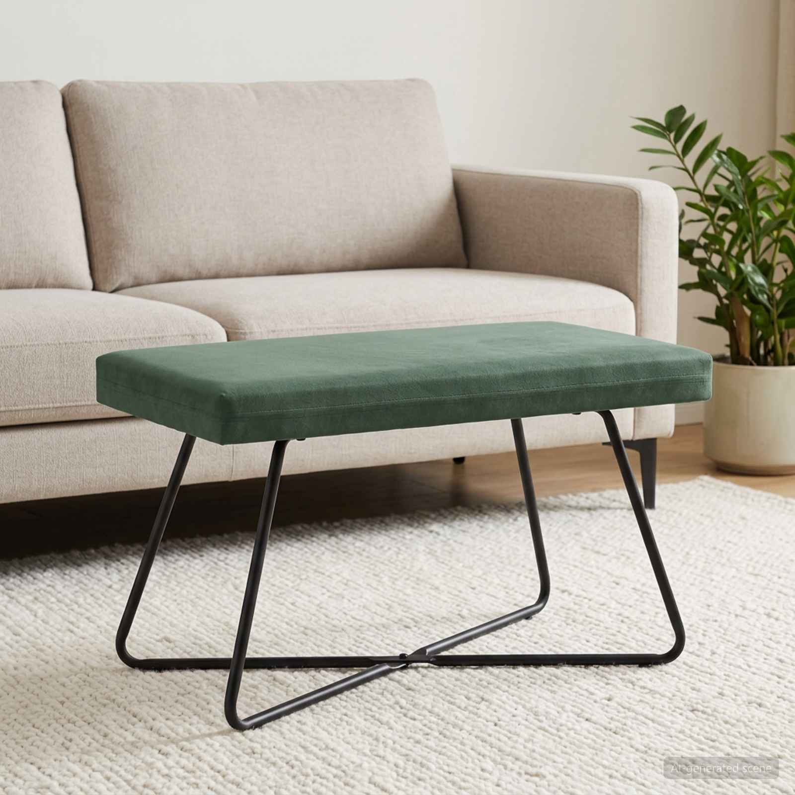 Bank Zeegroen 80 x 40 x 45 cm fluweel