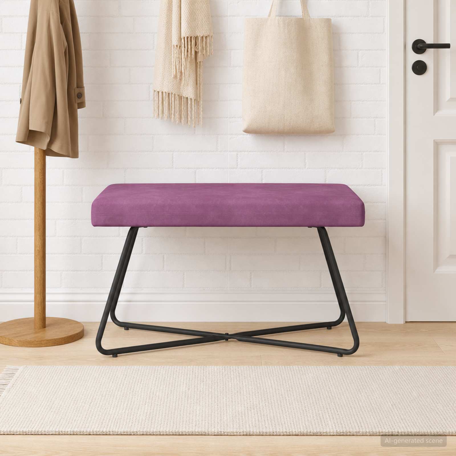 Bank Paars 80 x 40 x 45 cm fluweel